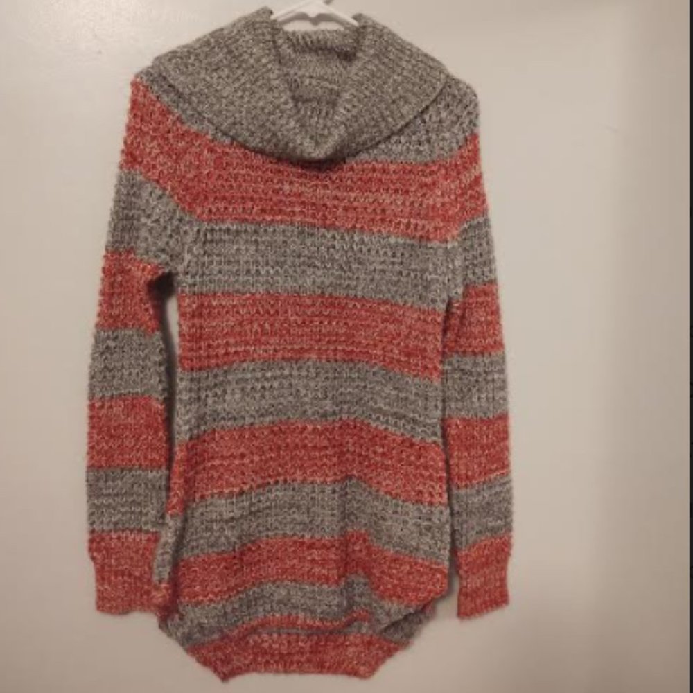 Striped turtleneck sweater